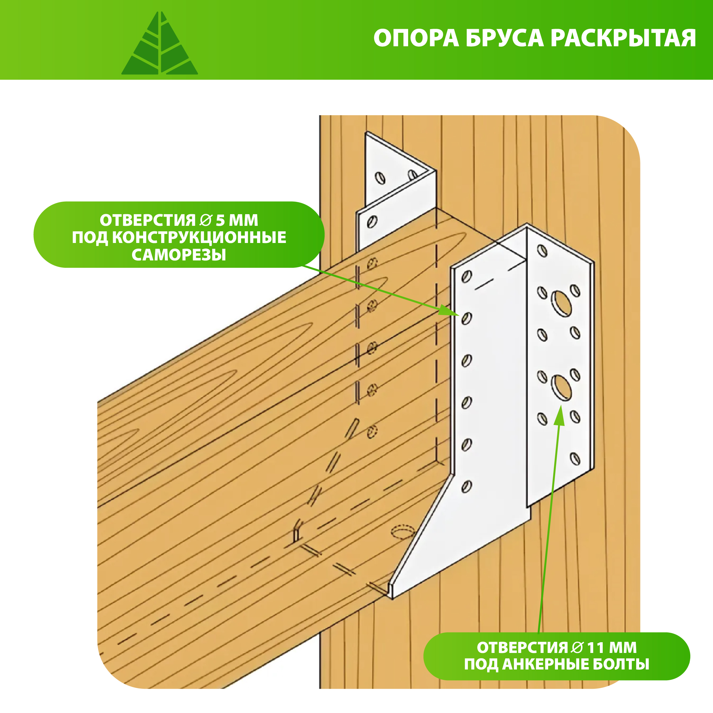 Опора бруса раскрытая оцинкованная 100*160*2мм от в Ижевске